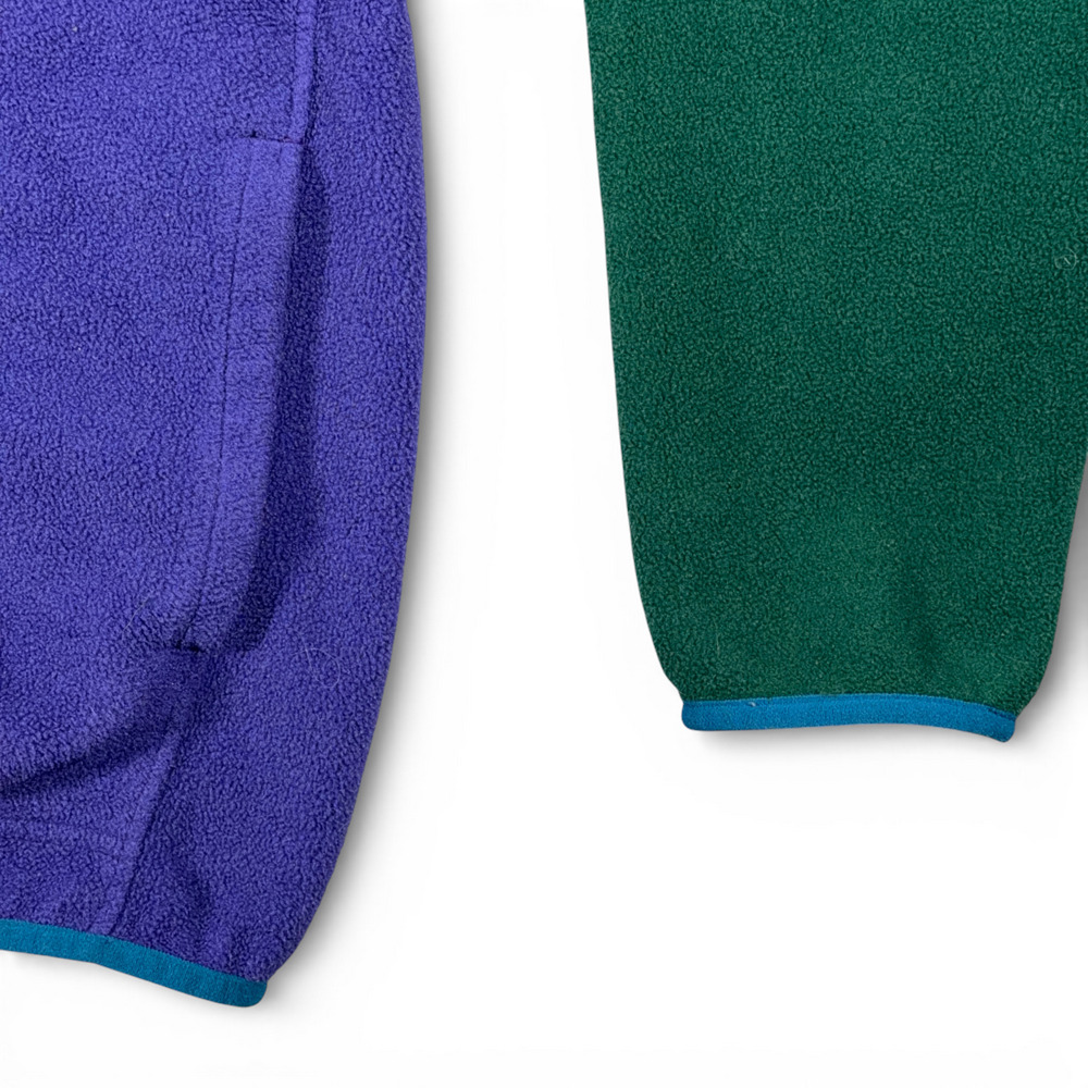 Patagonia Synchilla Sweater Mens SMALL Green Colorblock Hoodie Fleece Pullover - Picture 6 of 11